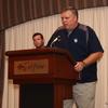 Middle School Girls Basketball Coach Ostrowski (front), Boys Basketball Coach Will Smith.