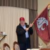 The WSU flag which can be seen on every episode of College Football Gameday, waving proudly in the background.