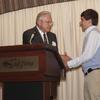 Dr. Gaylon McCollough, greets Scholar/Athlete Nominee, Daniel LaBorde.