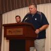 Middle School Girls Basketball Coach Ostrowski (front), Boys Basketball Coach Will Smith behind.